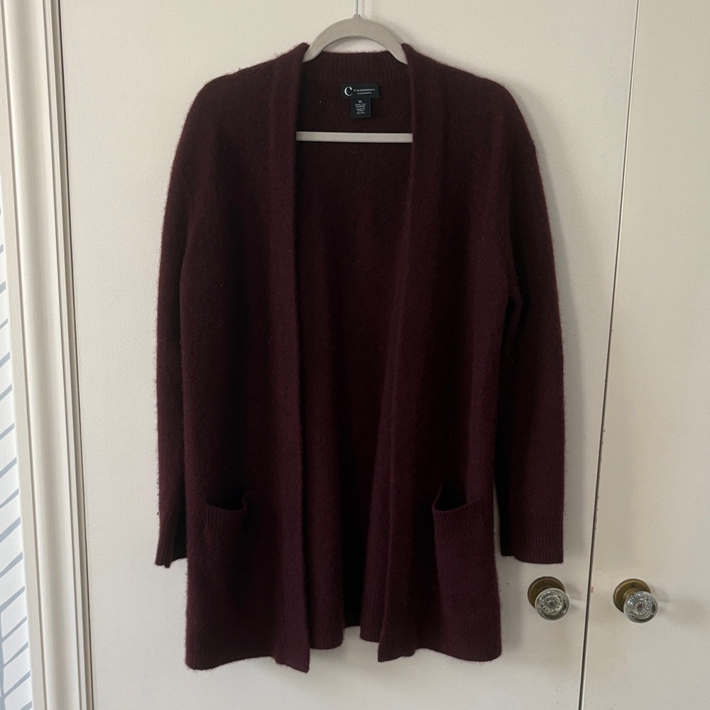 Elegant Burgundy Open Front Cardigan